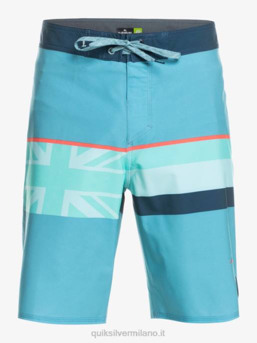 esso Quiksilver uomini Pantaloncini surfsilk a righe sbiadite 20 blu delfino HTZR1604
