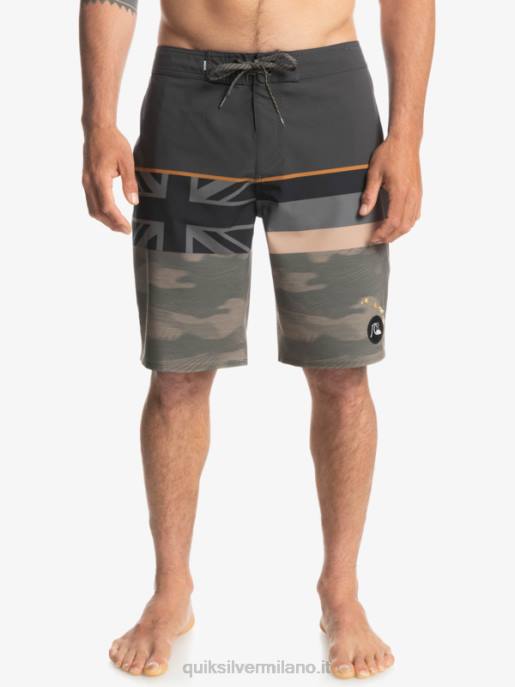 esso Quiksilver uomini Pantaloncini surfsilk a righe sbiadite 20 foglia d\'uva HTZR1603