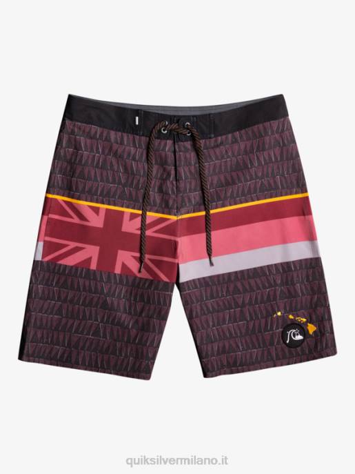 esso Quiksilver uomini Pantaloncini surfsilk a righe sbiadite 20 vino rubino HTZR1605