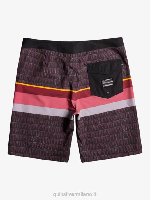 esso Quiksilver uomini Pantaloncini surfsilk a righe sbiadite 20 vino rubino HTZR1605