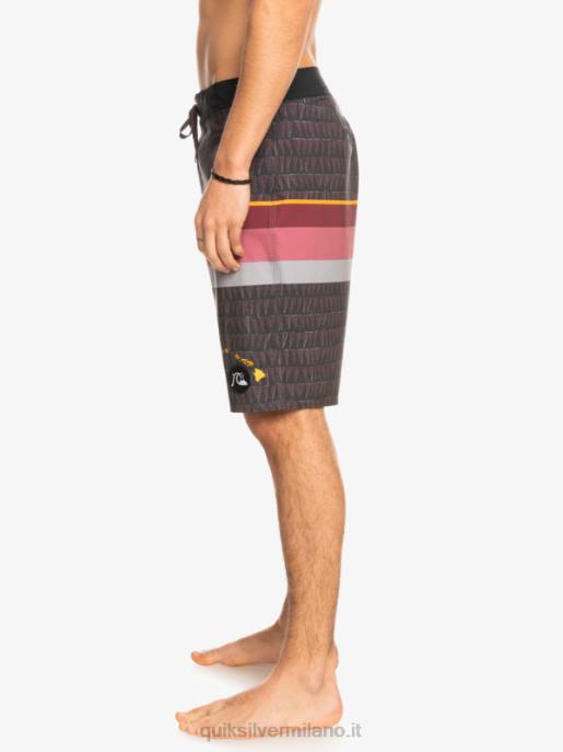 esso Quiksilver uomini Pantaloncini surfsilk a righe sbiadite 20 vino rubino HTZR1605