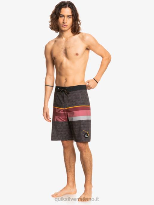 esso Quiksilver uomini Pantaloncini surfsilk a righe sbiadite 20 vino rubino HTZR1605
