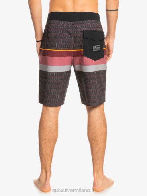 esso Quiksilver uomini Pantaloncini surfsilk a righe sbiadite 20 vino rubino HTZR1605