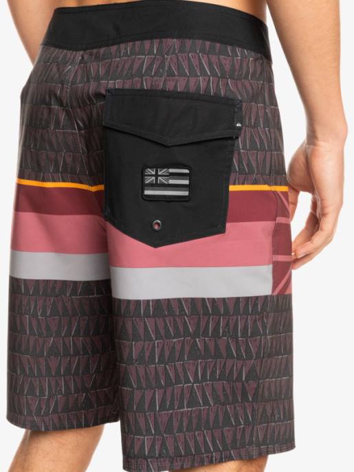 esso Quiksilver uomini Pantaloncini surfsilk a righe sbiadite 20 vino rubino HTZR1605
