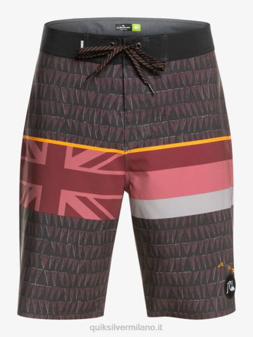 esso Quiksilver uomini Pantaloncini surfsilk a righe sbiadite 20 vino rubino HTZR1605