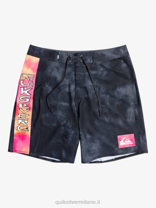 esso Quiksilver uomini Pantaloncini surfsilk lavaggio acido 18 nero HTZR1747