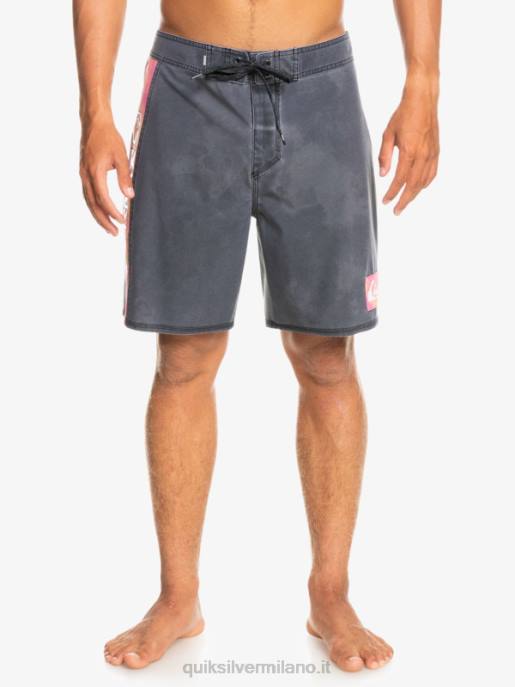 esso Quiksilver uomini Pantaloncini surfsilk lavaggio acido 18 nero HTZR1747
