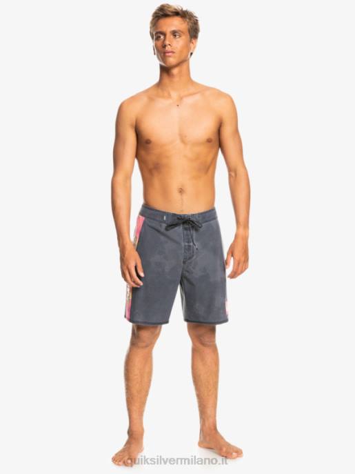 esso Quiksilver uomini Pantaloncini surfsilk lavaggio acido 18 nero HTZR1747