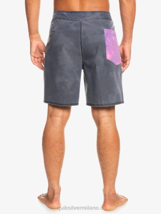 esso Quiksilver uomini Pantaloncini surfsilk lavaggio acido 18 nero HTZR1747