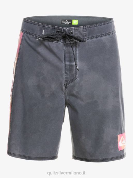 esso Quiksilver uomini Pantaloncini surfsilk lavaggio acido 18 nero HTZR1747