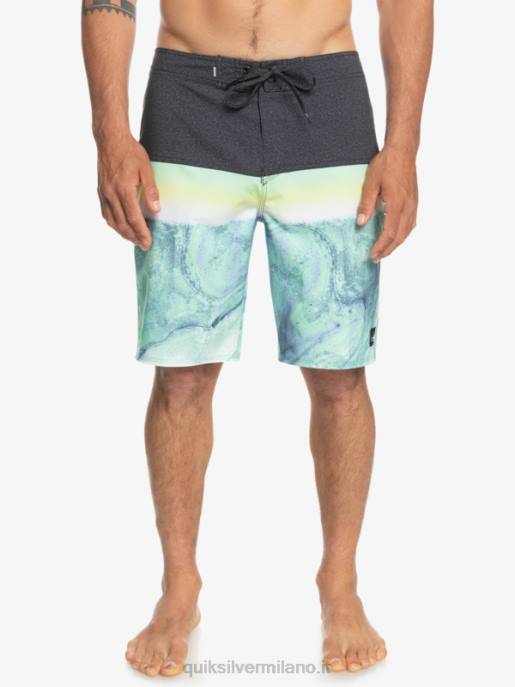 esso Quiksilver uomini Pantaloncini surfsilk panel 20 cenere verde HTZR1451