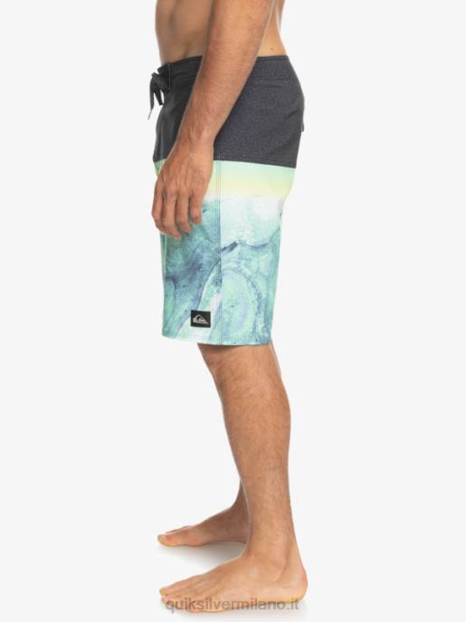 esso Quiksilver uomini Pantaloncini surfsilk panel 20 cenere verde HTZR1451