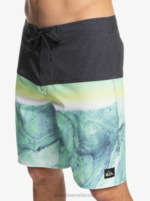 esso Quiksilver uomini Pantaloncini surfsilk panel 20 cenere verde HTZR1451