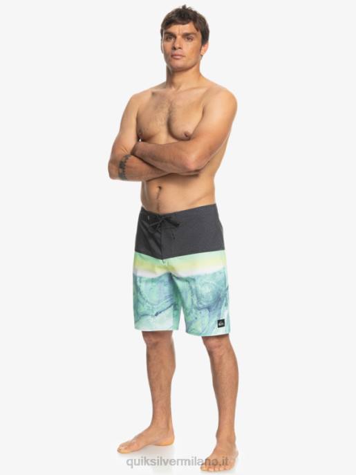 esso Quiksilver uomini Pantaloncini surfsilk panel 20 cenere verde HTZR1451