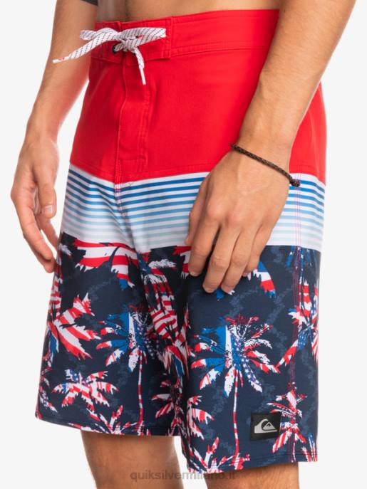 esso Quiksilver uomini Pantaloncini surfsilk panel 20 rosso ad alto rischio HTZR1459