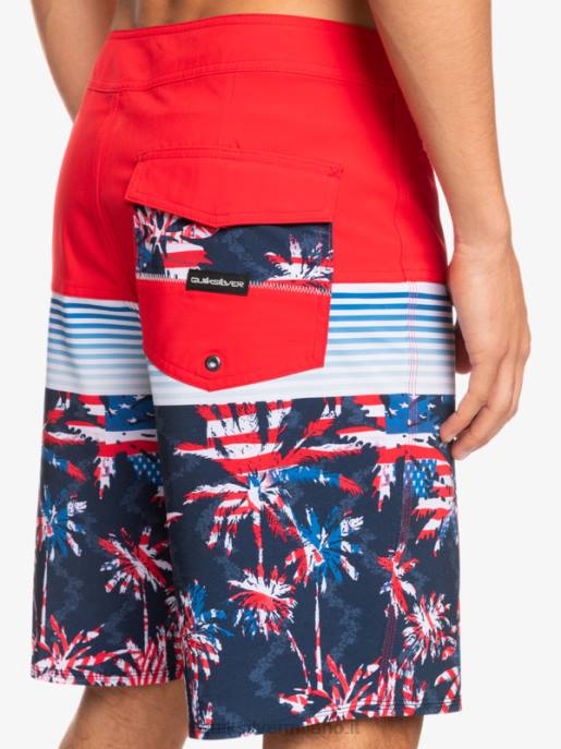 esso Quiksilver uomini Pantaloncini surfsilk panel 20 rosso ad alto rischio HTZR1459