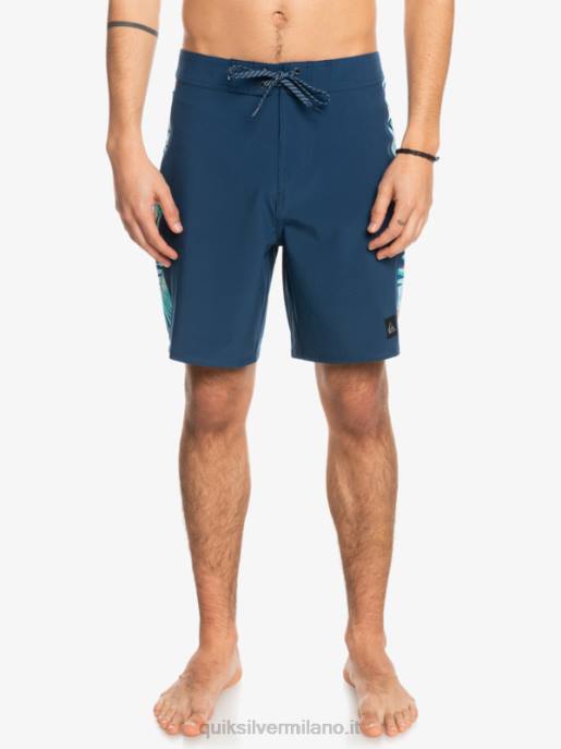 esso Quiksilver uomini Surfsilk arco 18 pantaloncini da surf insegne blu HTZR1698