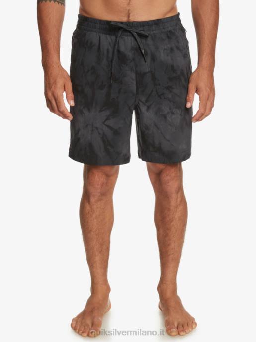 esso Quiksilver uomini Tassare stampa 18 boardshorts anfibi nero HTZR101