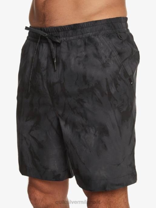 esso Quiksilver uomini Tassare stampa 18 boardshorts anfibi nero HTZR101