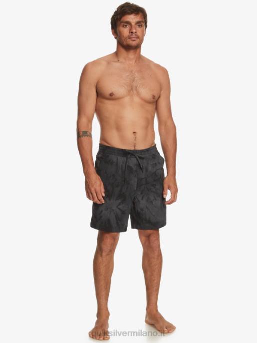 esso Quiksilver uomini Tassare stampa 18 boardshorts anfibi nero HTZR101