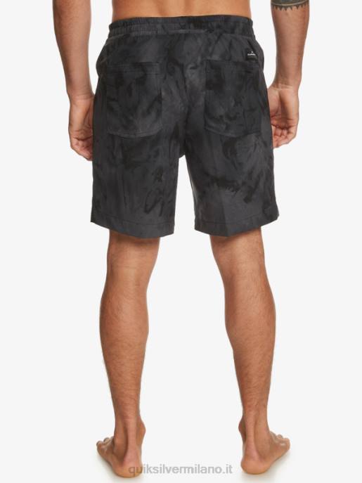 esso Quiksilver uomini Tassare stampa 18 boardshorts anfibi nero HTZR101