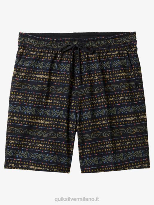 esso Quiksilver uomini Tassare stampa 18 boardshorts anfibi nero HTZR102