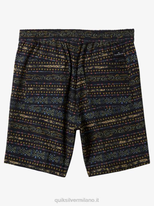 esso Quiksilver uomini Tassare stampa 18 boardshorts anfibi nero HTZR102