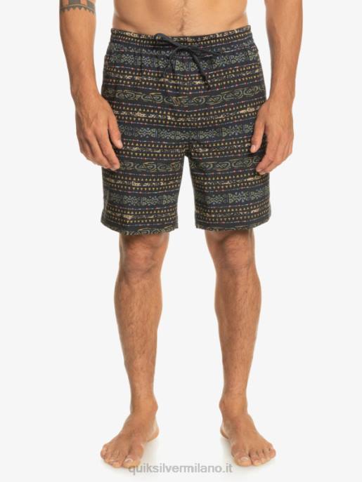 esso Quiksilver uomini Tassare stampa 18 boardshorts anfibi nero HTZR102