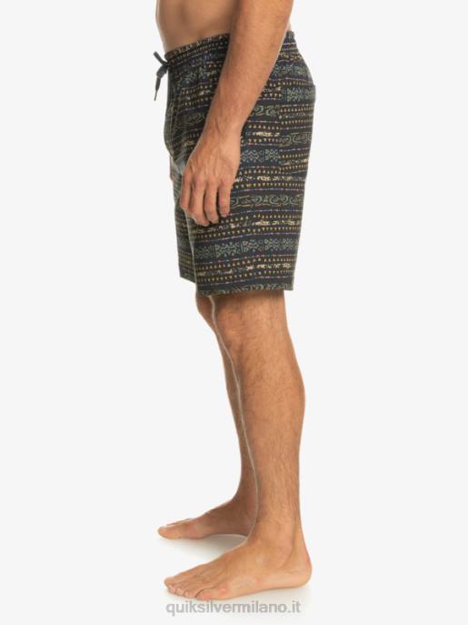 esso Quiksilver uomini Tassare stampa 18 boardshorts anfibi nero HTZR102