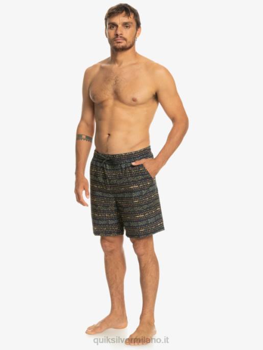 esso Quiksilver uomini Tassare stampa 18 boardshorts anfibi nero HTZR102
