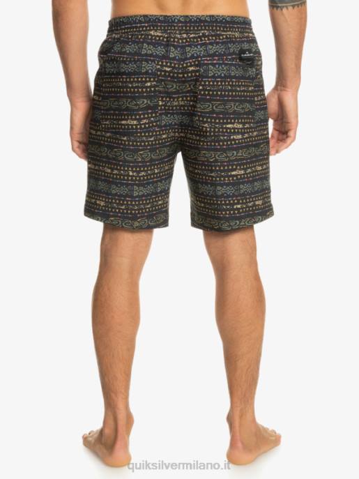esso Quiksilver uomini Tassare stampa 18 boardshorts anfibi nero HTZR102