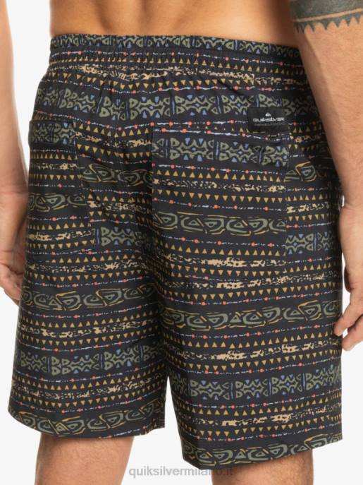 esso Quiksilver uomini Tassare stampa 18 boardshorts anfibi nero HTZR102