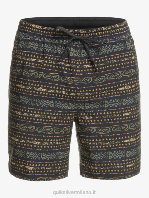 esso Quiksilver uomini Tassare stampa 18 boardshorts anfibi nero HTZR102
