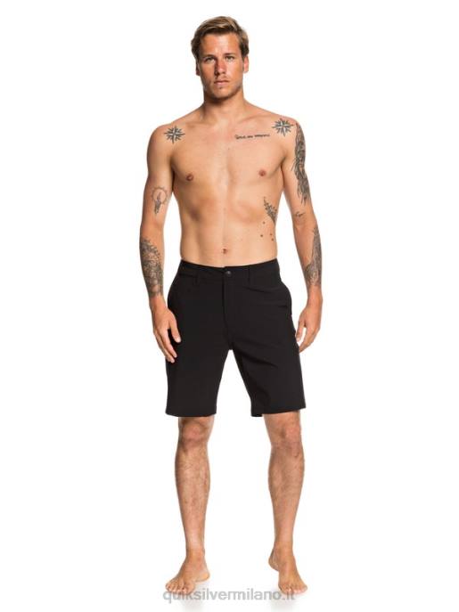 esso Quiksilver uomini Union anfibio 20 pantaloncini ibridi nero HTZR1317