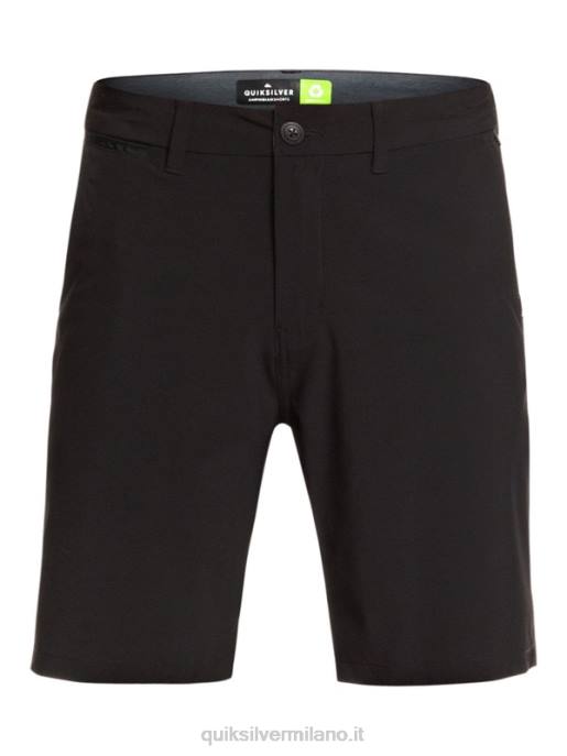 esso Quiksilver uomini Union anfibio 20 pantaloncini ibridi nero HTZR1317