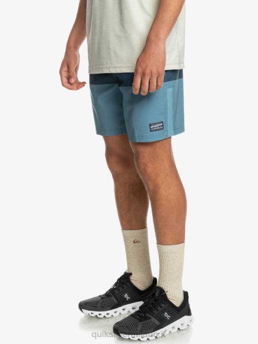 esso Quiksilver uomini omni training 17 pantaloncini elasticizzati azzurro provinciale HTZR1690