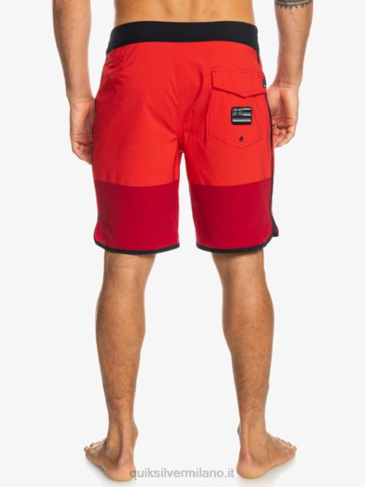 esso Quiksilver uomini pantaloncini da surf Highlite Scallop 19 rosso ad alto rischio HTZR32