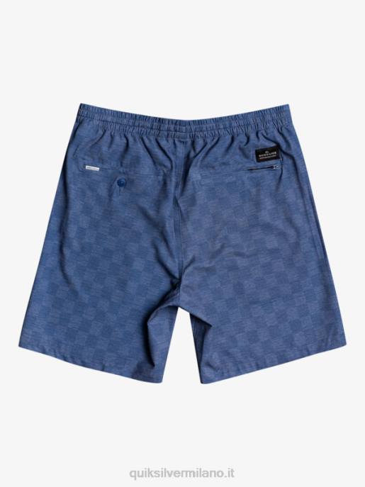 esso Quiksilver uomini pantaloncini da surf anfibi a scacchiera elastica 18 mare dei sargassi HTZR1854