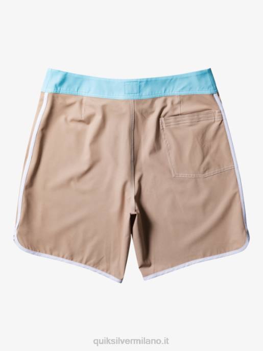 esso Quiksilver uomini pantaloncini da surf originali Scallop 18 grigio oliva HTZR91