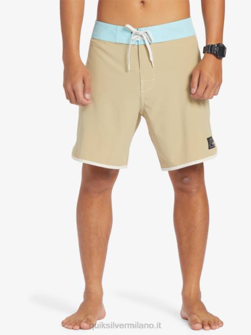 esso Quiksilver uomini pantaloncini da surf originali Scallop 18 grigio oliva HTZR91