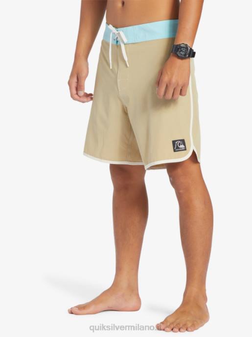 esso Quiksilver uomini pantaloncini da surf originali Scallop 18 grigio oliva HTZR91