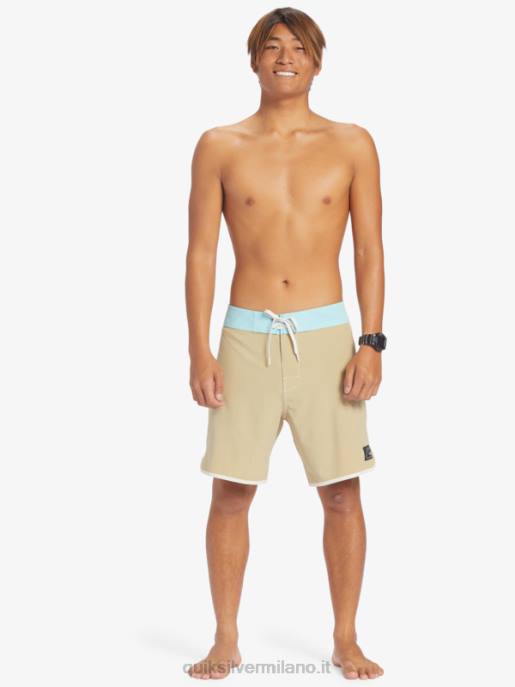 esso Quiksilver uomini pantaloncini da surf originali Scallop 18 grigio oliva HTZR91