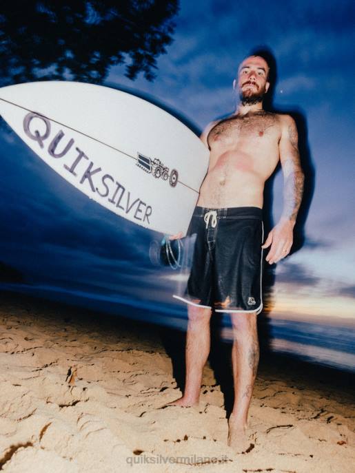 esso Quiksilver uomini pantaloncini da surf originali Scallop 18 nero HTZR86
