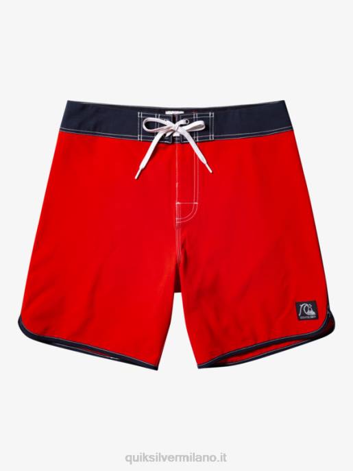 esso Quiksilver uomini pantaloncini da surf originali Scallop 18 rosso ad alto rischio HTZR87