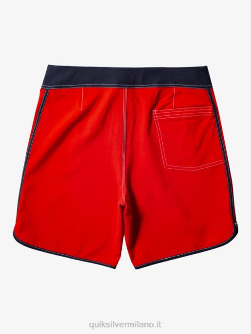 esso Quiksilver uomini pantaloncini da surf originali Scallop 18 rosso ad alto rischio HTZR87