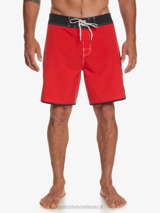 esso Quiksilver uomini pantaloncini da surf originali Scallop 18 rosso ad alto rischio HTZR87