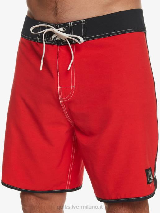 esso Quiksilver uomini pantaloncini da surf originali Scallop 18 rosso ad alto rischio HTZR87