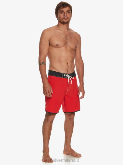 esso Quiksilver uomini pantaloncini da surf originali Scallop 18 rosso ad alto rischio HTZR87