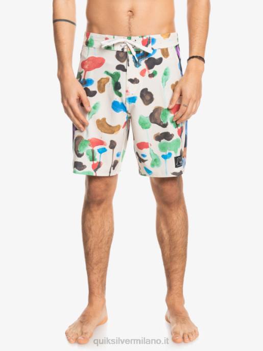 esso Quiksilver uomini pantaloncini da surf originali in tela bianca con arco in canapa 18 natas kaupas - betulla HTZR1822