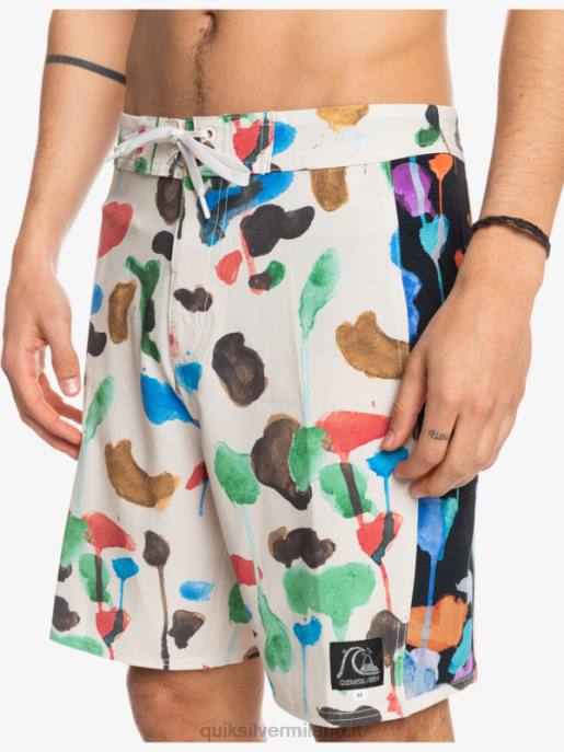 esso Quiksilver uomini pantaloncini da surf originali in tela bianca con arco in canapa 18 natas kaupas - betulla HTZR1822